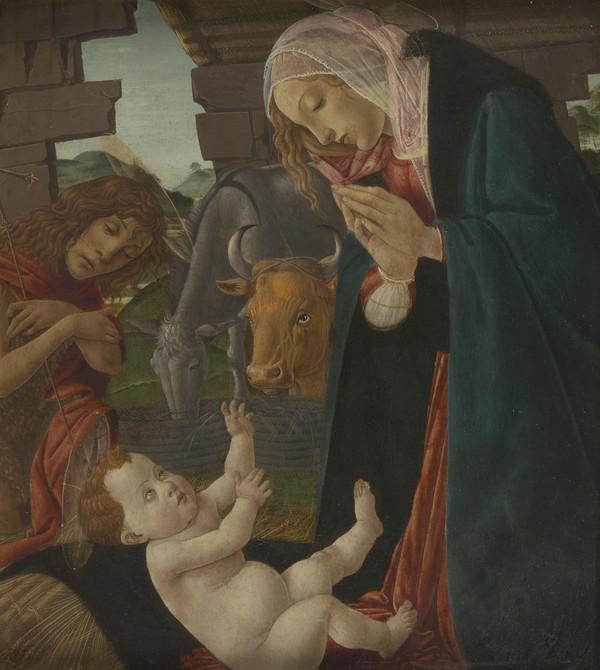 A Adoração do Menino da Virgem e São João Batista - Sandro Botticelli