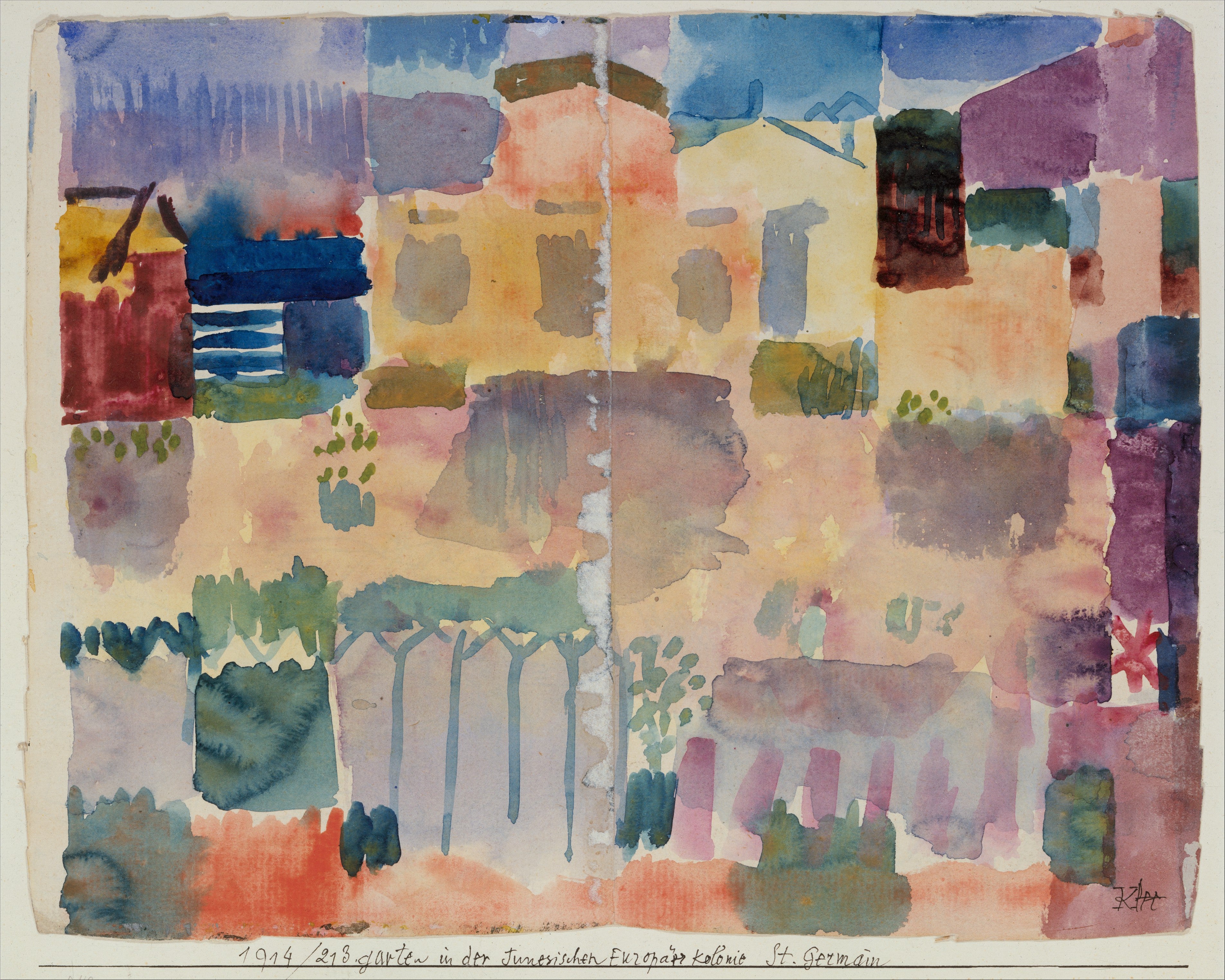 Jardim em Saint-Germain, o bairro europeu perto de Tunis - Paul Klee
