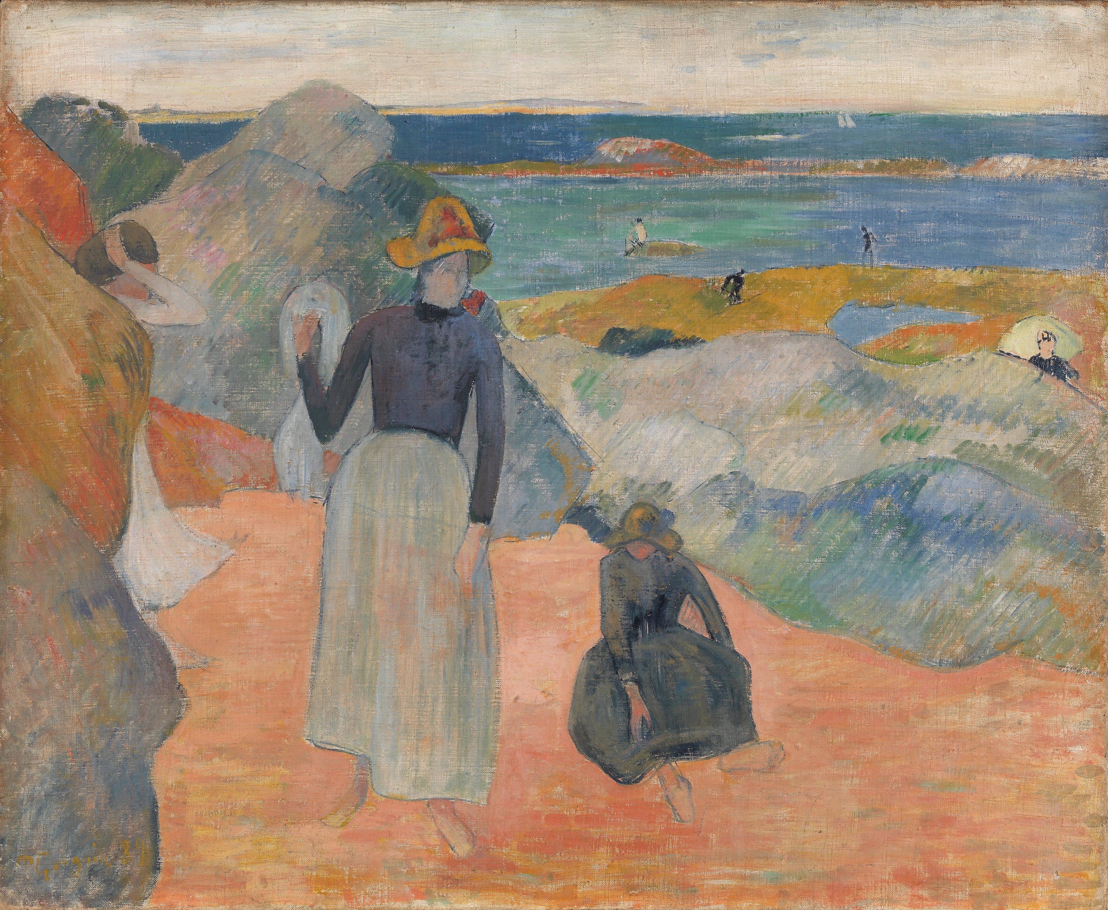 Na praia na Bretanha - Paul Gauguin