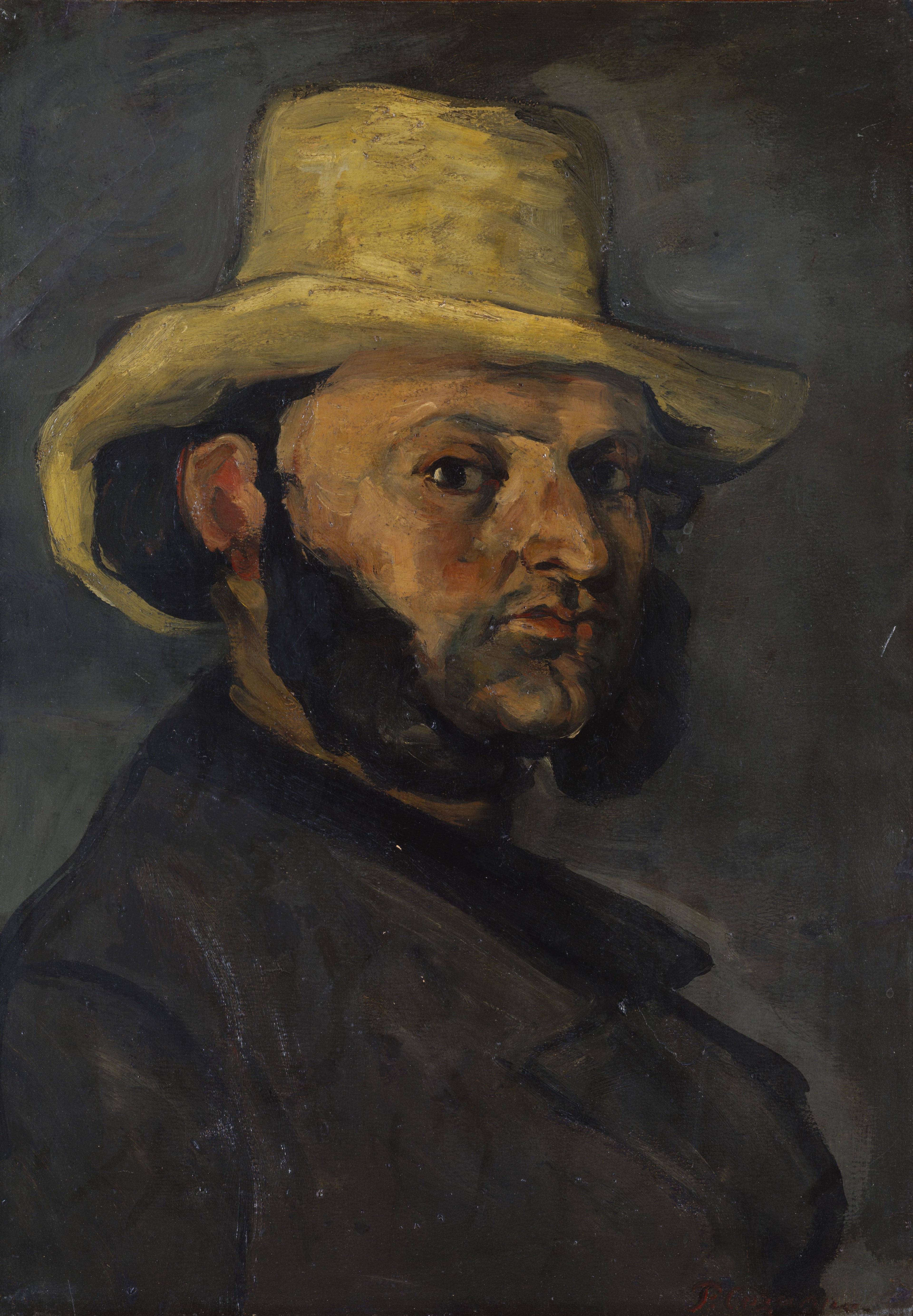 Reproduction du tableau « L'Homme au chapeau de paille - Paul Cézanne » par Alpha Reproduction en peinture à l’huile