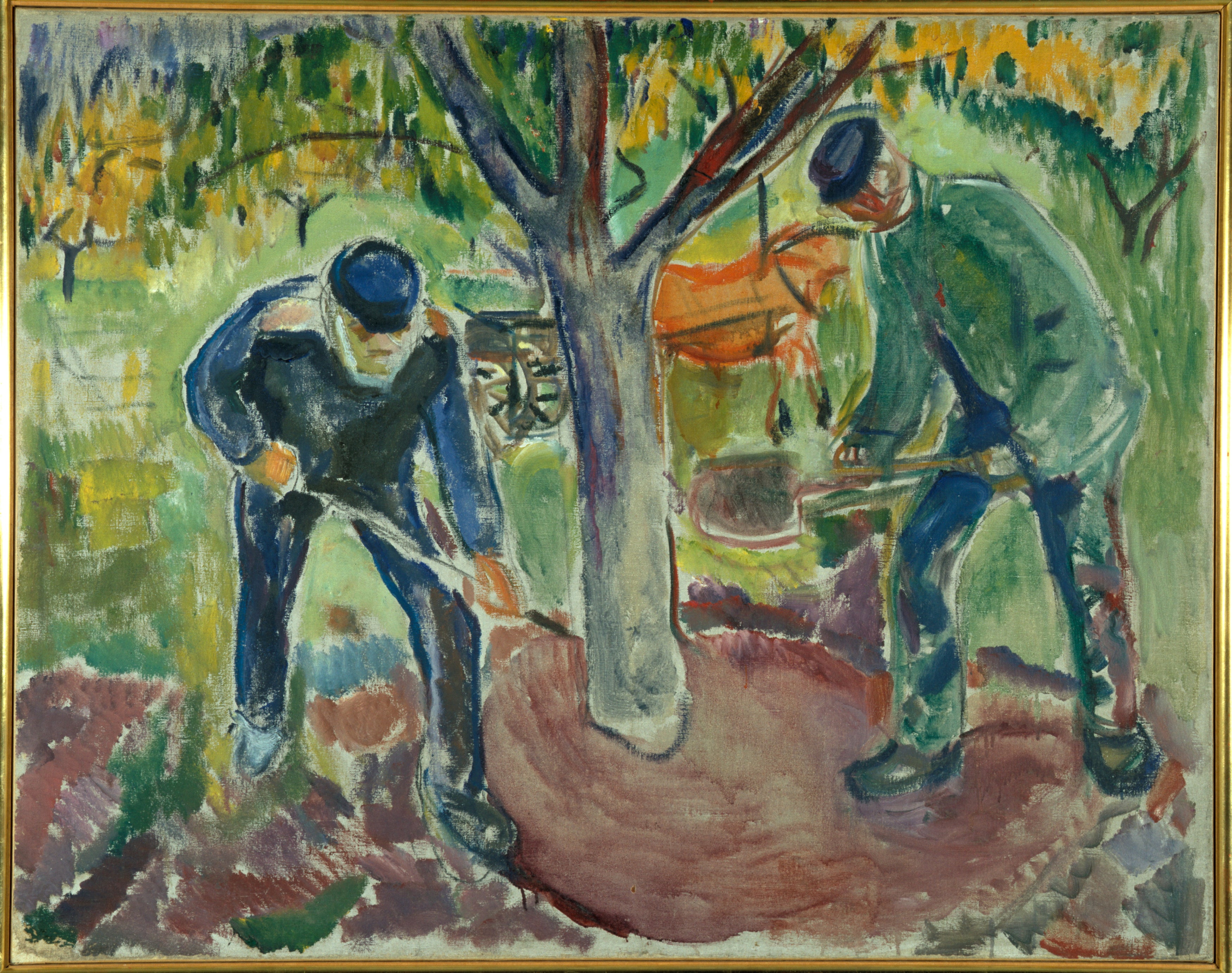 Reproduction du tableau « Ouvriers au jardin - Edvard Munch » par Alpha Reproduction en peinture à l’huile