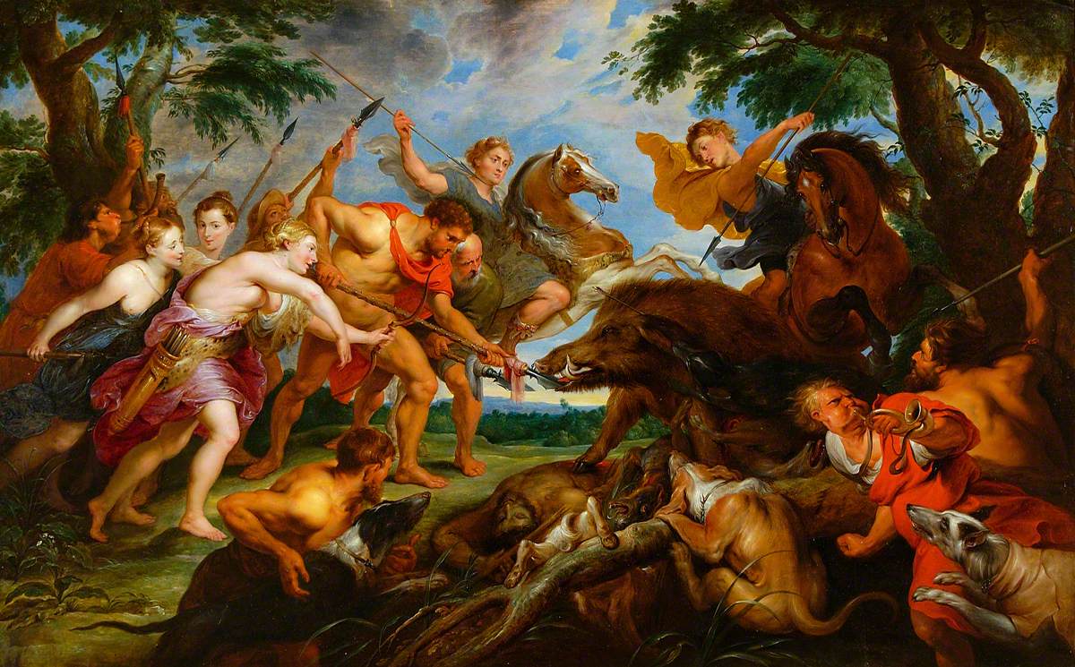 Atalanta e Meleagro na perseguição ao javali de Calidônio - Peter Paul Rubens
