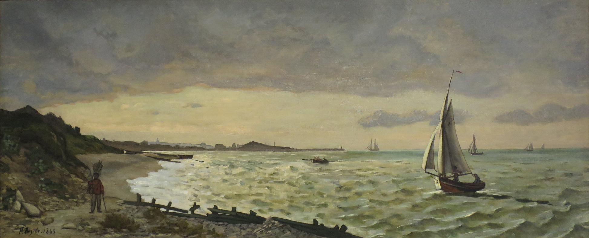 Reproduction du tableau « Marine à Sainte-Adresse - Frédéric Bazille » par Alpha Reproduction en peinture à l’huile