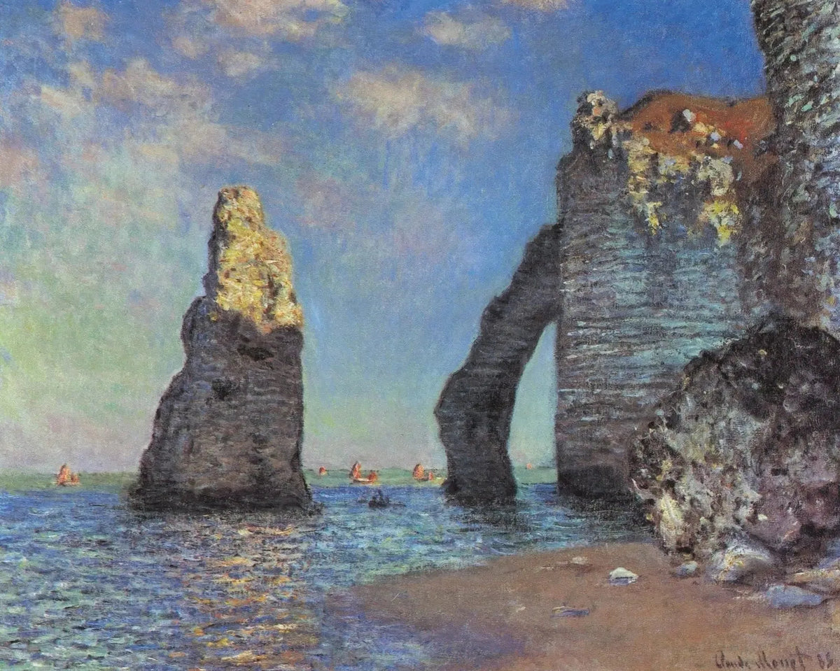 Les Falaises à Étretat de Claude Monet, marine normande