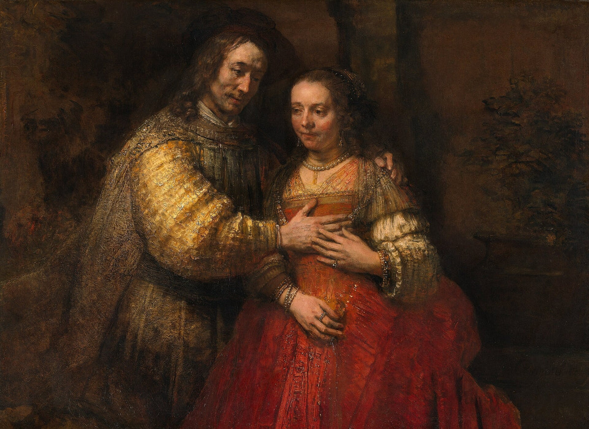 La Fiancée juive de Rembrandt, palette rouge et dorée