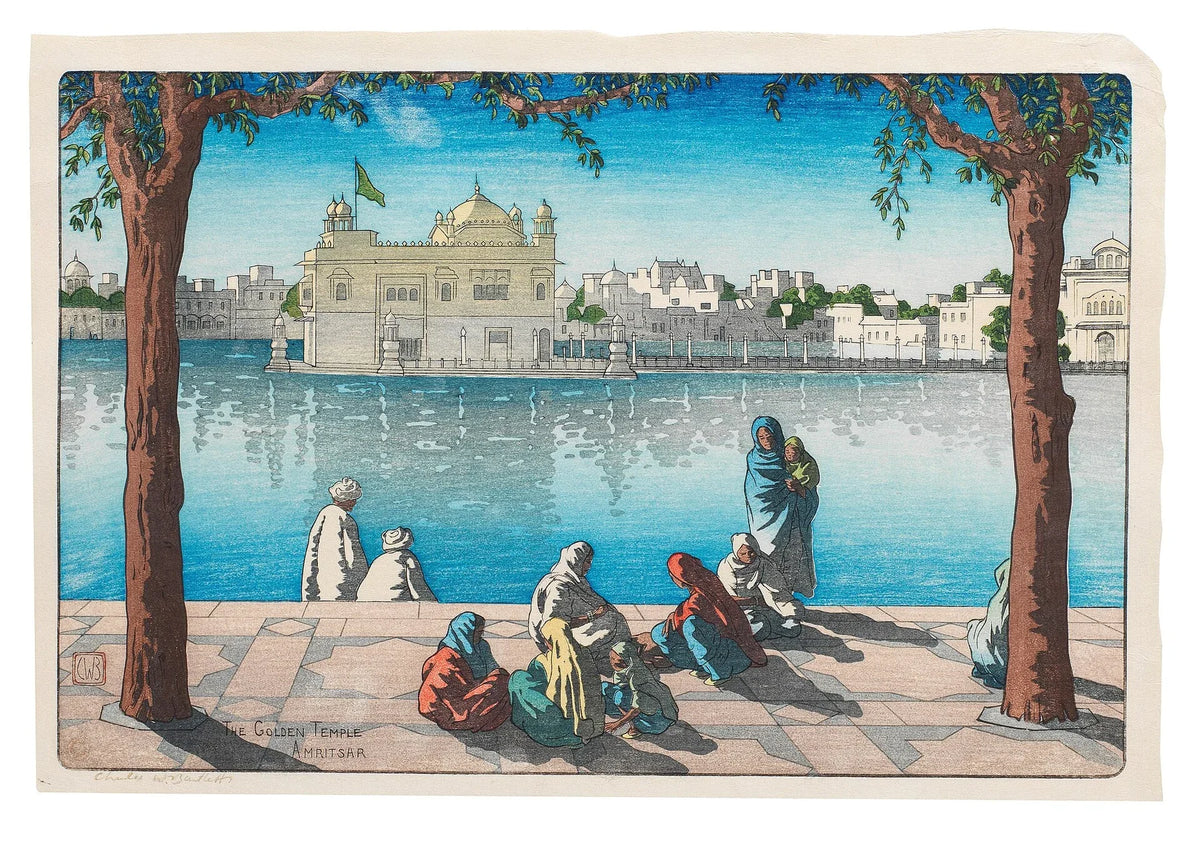 Le Temple d’Or d’Amritsar, estampe de Charles W. Bartlett