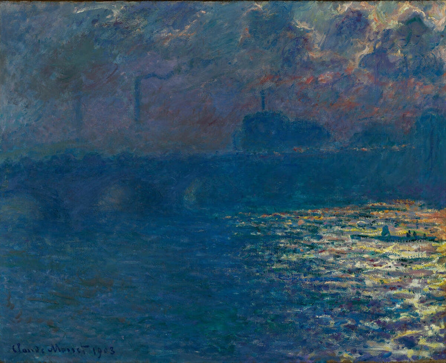 A ponte de Waterloo, o efeito da luz do sol - Claude Monet