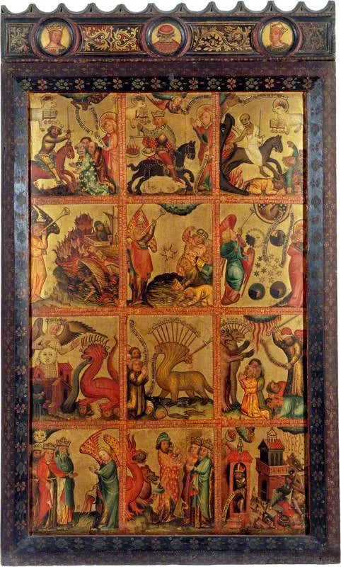 12 cenas do Apocalipse (triptyque retábulo, painel direito, interior) - Mestre Bertram