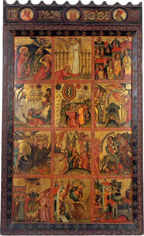 12 cenas do Apocalipse (triptyque retábulo, painel esquerdo, interior) - Mestre Bertram