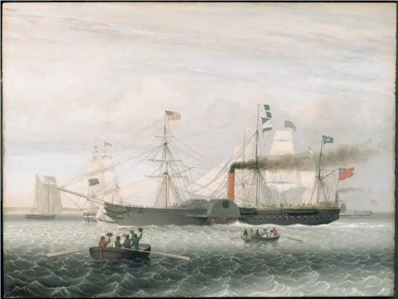 O Britannia entrando no porto de Boston - Fitz Henry Lane