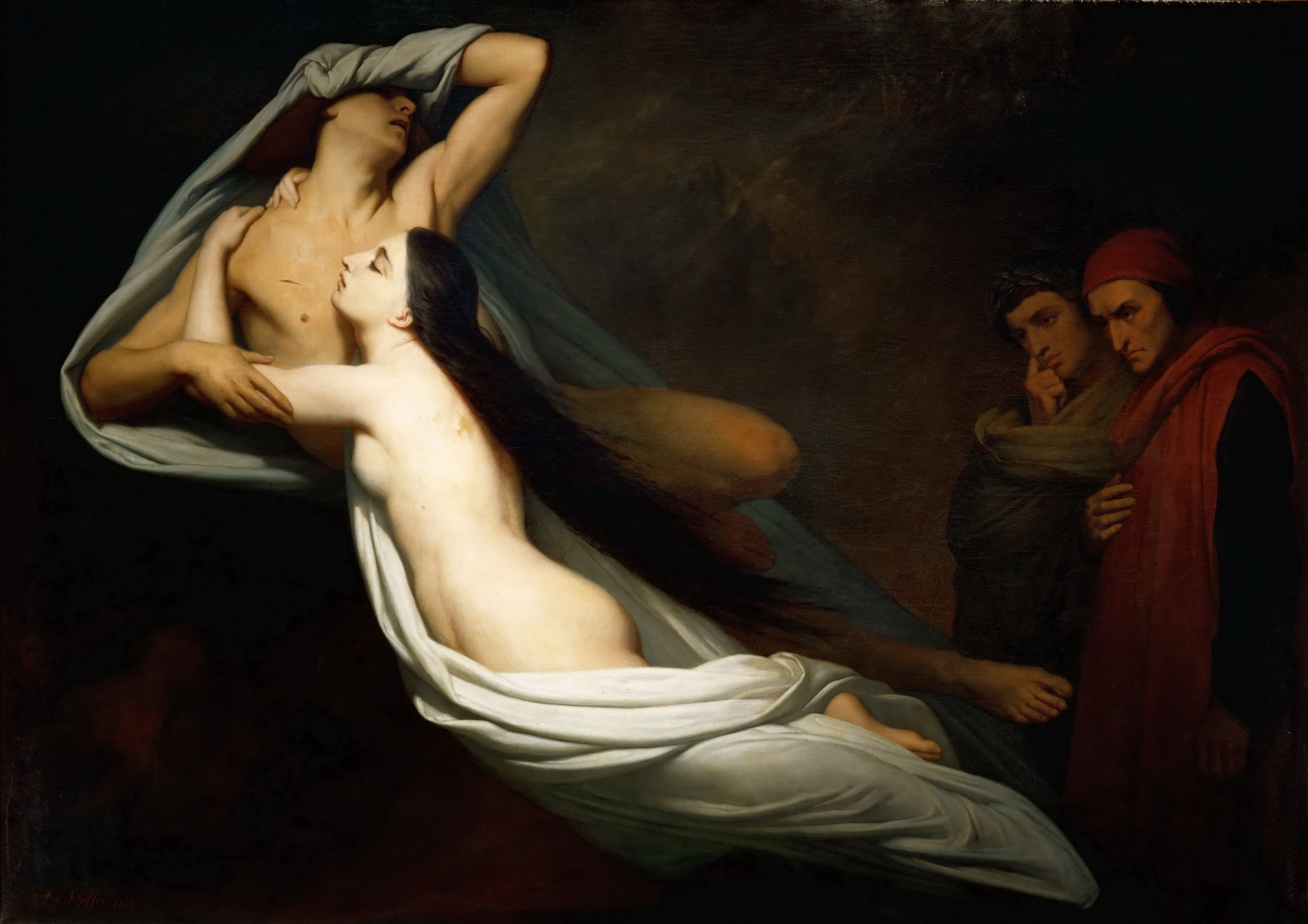 Les Ombres de Francesca da Rimini et de Paolo Malatesta apparaissent à Dante et à Virgile - Ary Scheffer