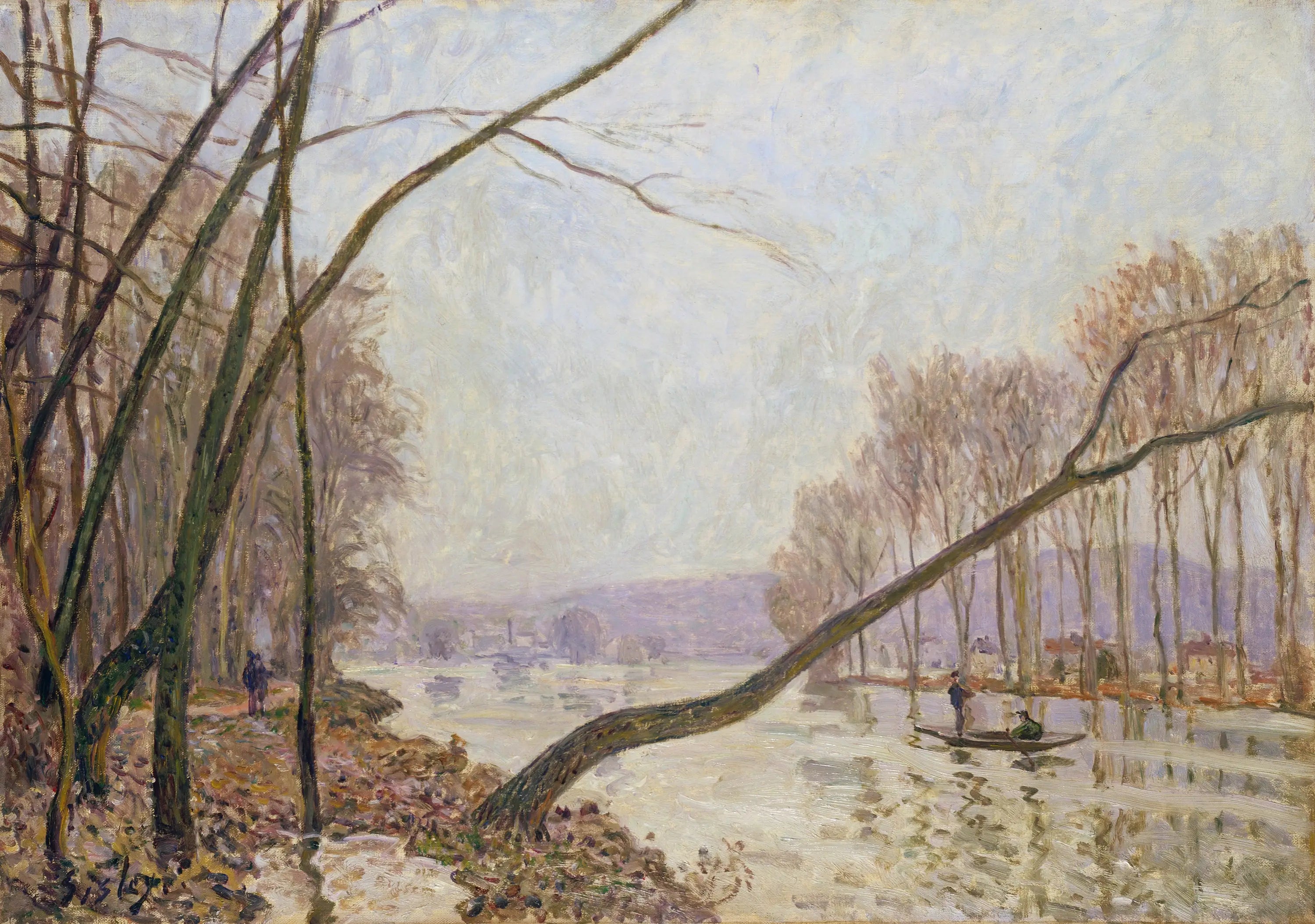 Reproduction du tableau « Bord de Seine en automne - Alfred Sisley » par Alpha Reproduction en peinture à l’huile