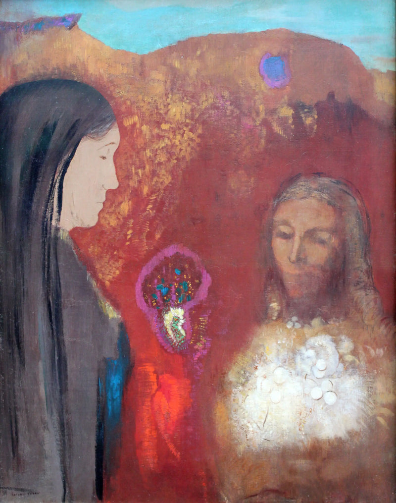 Cristo e a Samaritana (O Buquê de Flores Brancas) - Odilon Redon