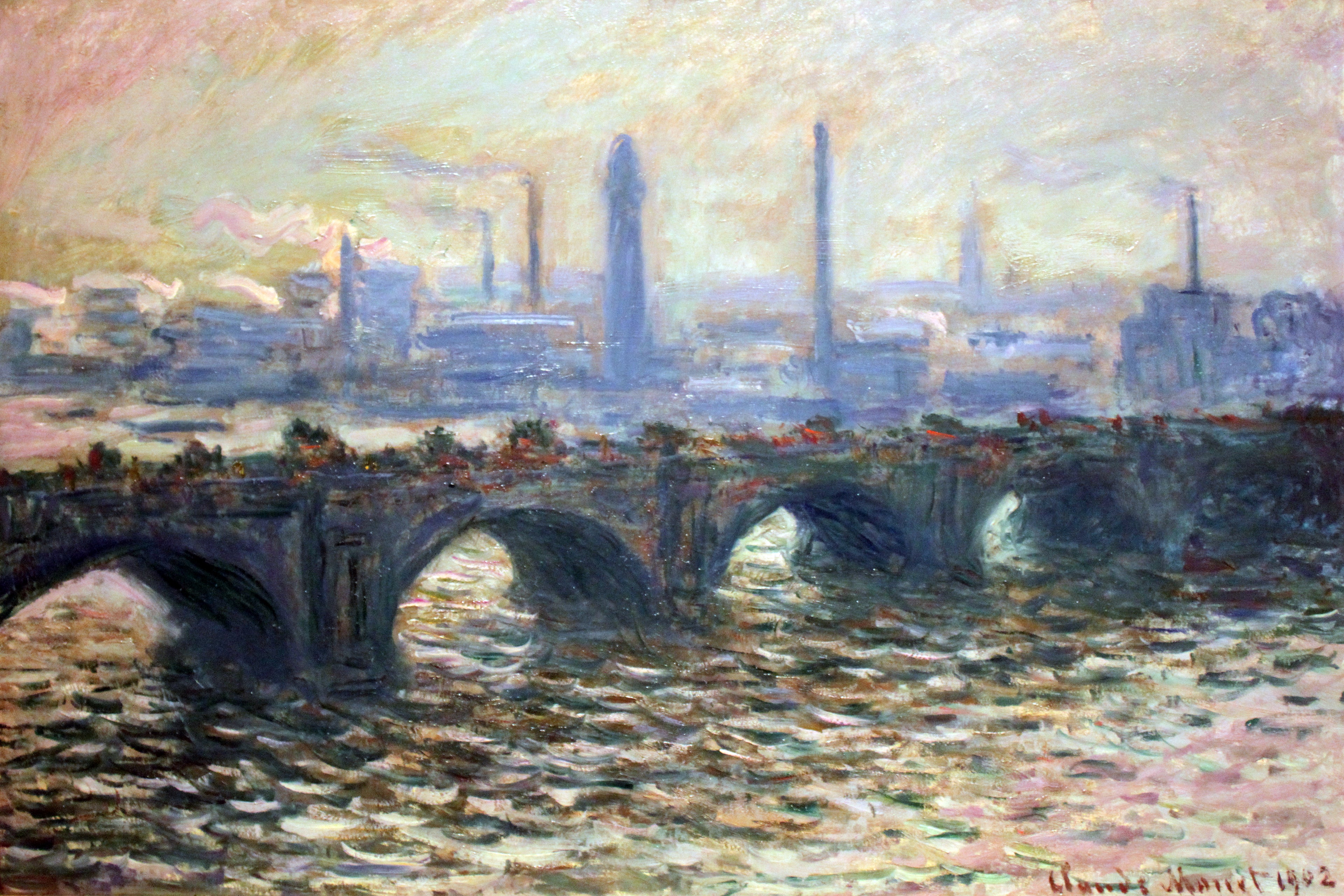 Reproduction du tableau « Le pont de Waterloo, matin brumeux - Claude Monet » par Alpha Reproduction en peinture à l’huile