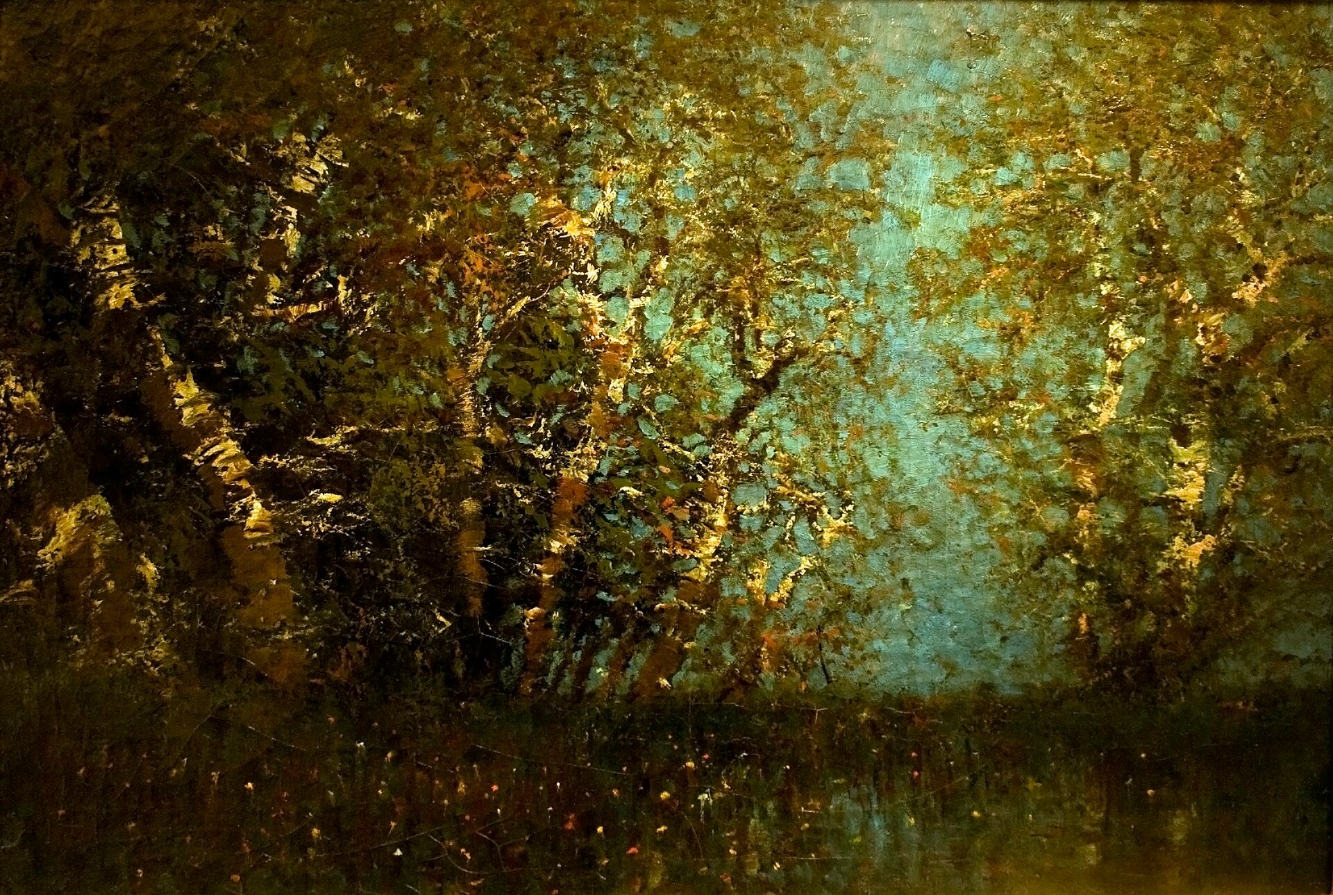 Forêt de bouleaux, László Mednyánszky, Date non précisée