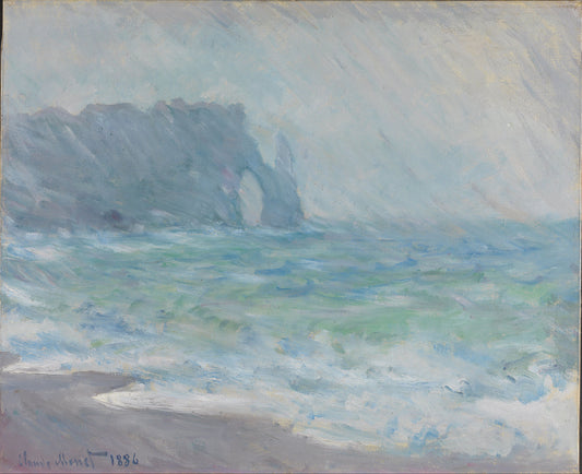 🌧️ Chuva em Étretat – Claude Monet (1886)