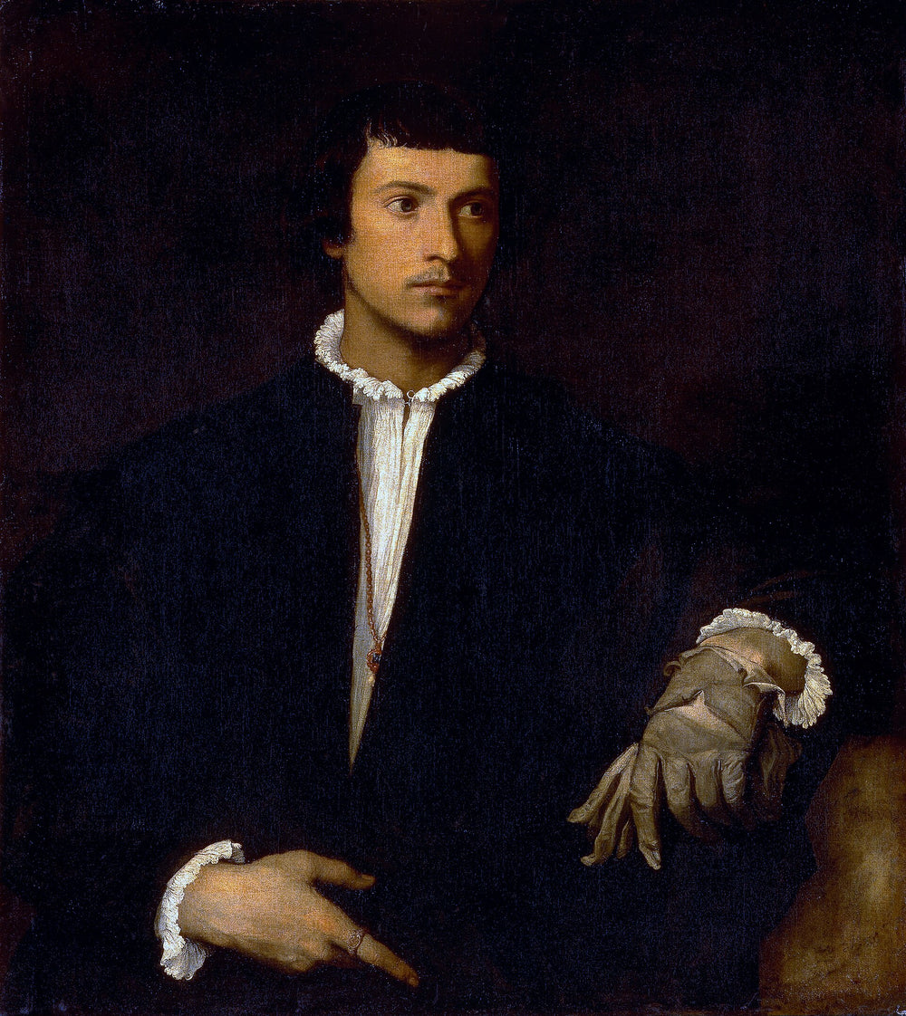 L'Homme au gant - Titien - reproduction peinte à l'huile
