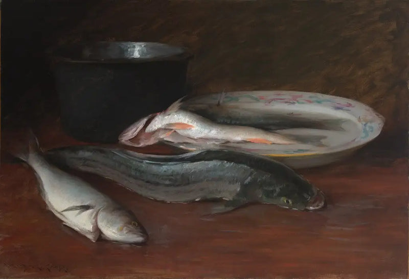 Natureza morta com peixes - William Merritt Chase