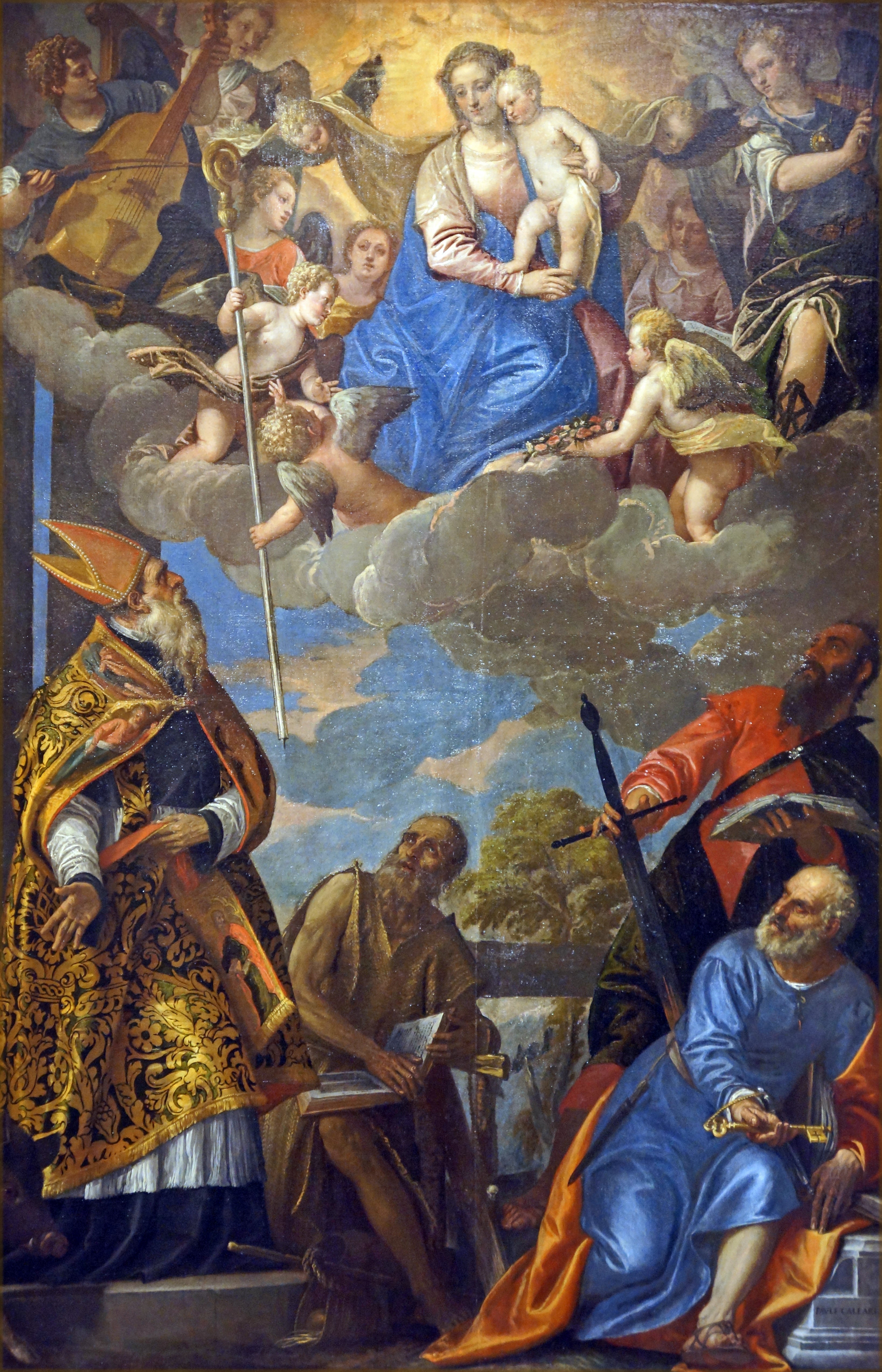 La Vierge et L'Enfant apparaissant à Saint Antoine, Saint Paul Ermite, Saint Paul et Saint Pierre - Paul Véronèse