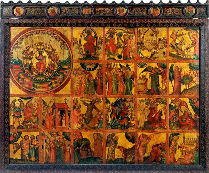 21 cenas do Apocalipse (triptyque retábulo, painel central) - Mestre Bertram