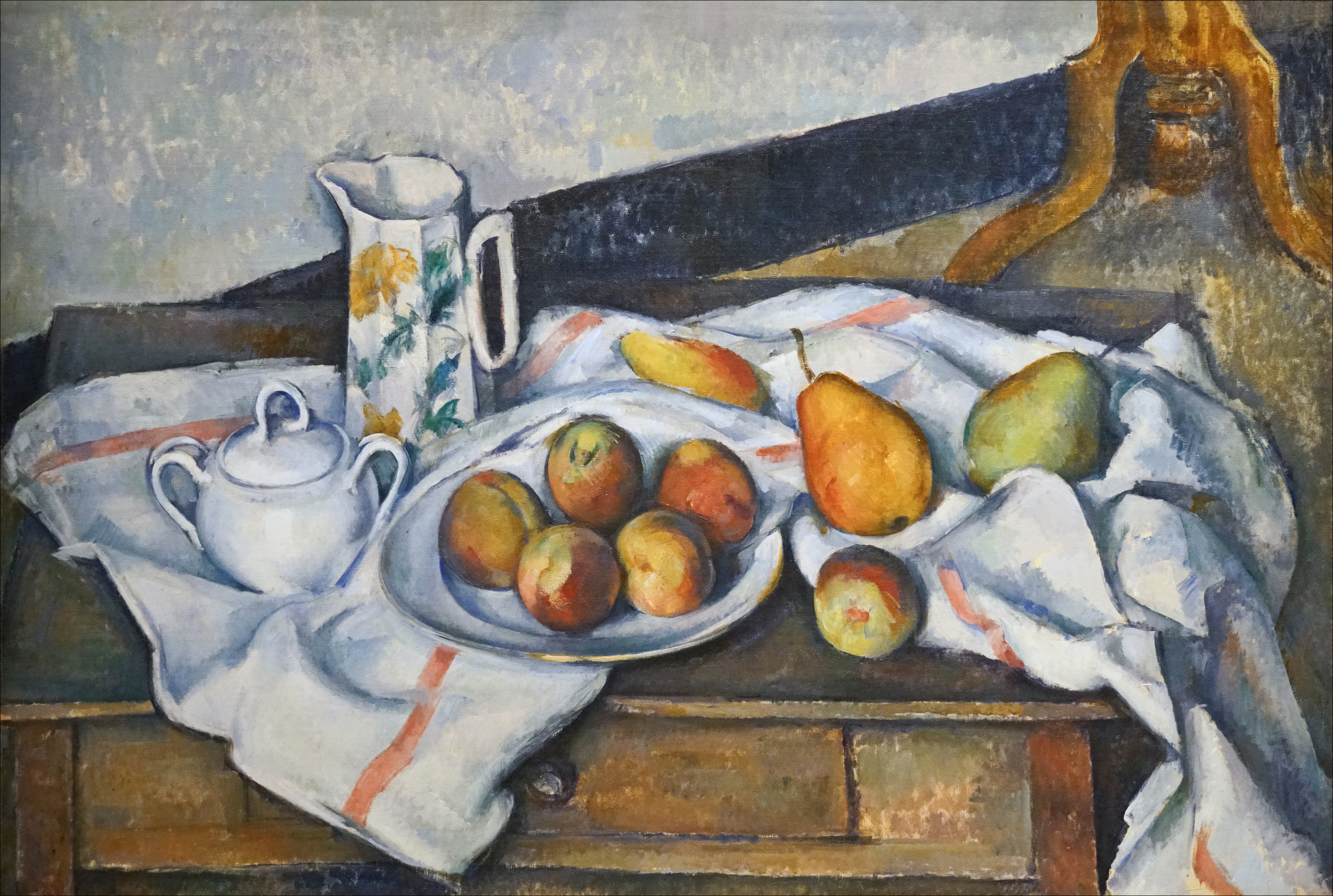 Reproduction du tableau « Nature morte aux pêches et aux poires - Paul Cézanne » par Alpha Reproduction en peinture à l’huile