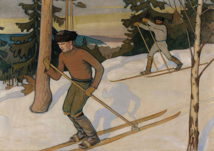 Meninos em esquis - Väinö Blomstedt
