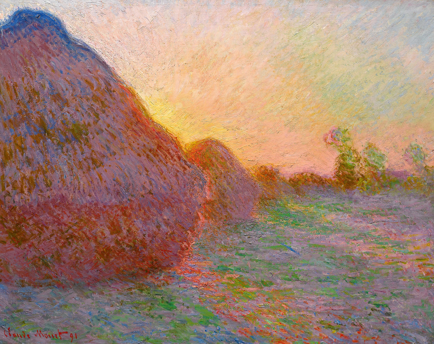 Meules, últimos raios do sol - Claude Monet