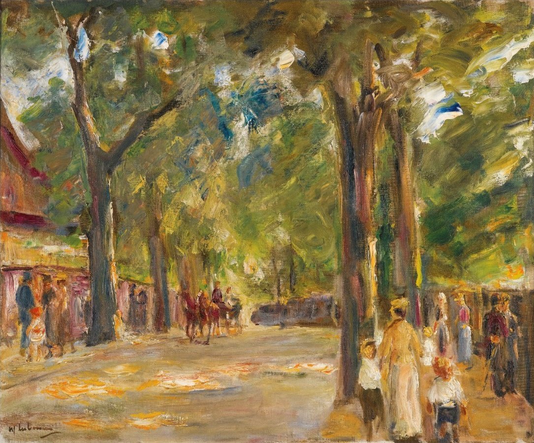 Personnages sur la Grosse Seestrasse à Wannsee - Max Liebermann