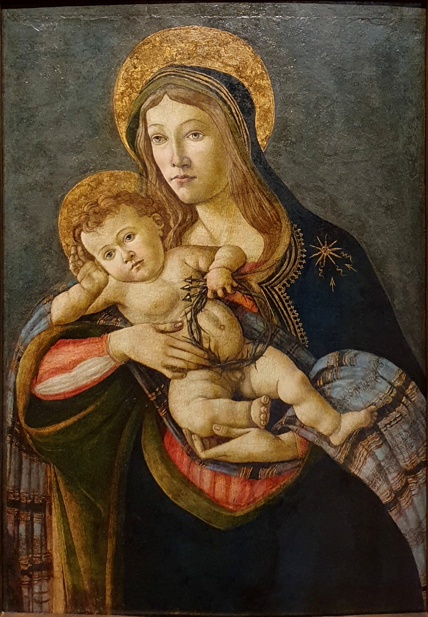 A Virgem com o Menino, a coroa de espinhos e três pregos - Sandro Botticelli