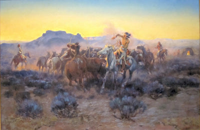 Prise de nouvelles montures au lasso - Charles Marion Russell - Alpha Reproduction