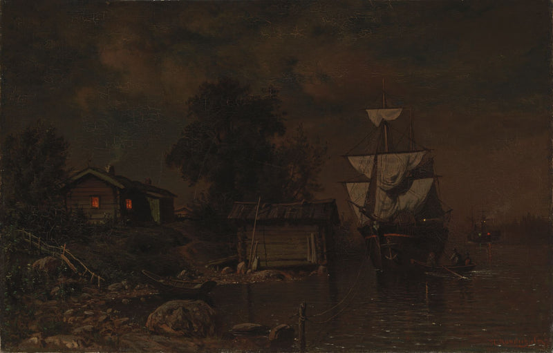 Navires au clair de lune - Hjalmar Munsterhjelm