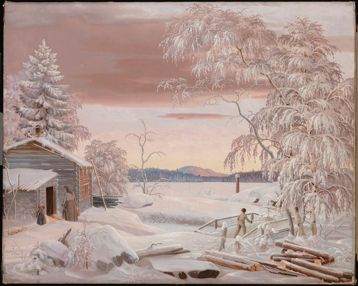 Pôr do sol de inverno em Savonia - Ferdinand von Wright