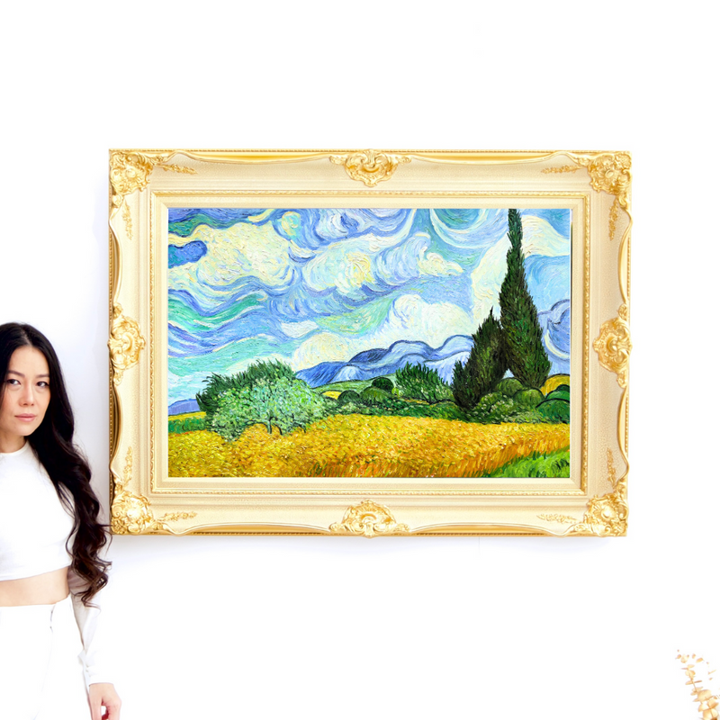 Campo de trigo com cipreste - Vincent van Gogh