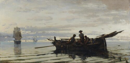 La Relevée des filets, Konstantinos Volanakis, 1871, Oil on canvas