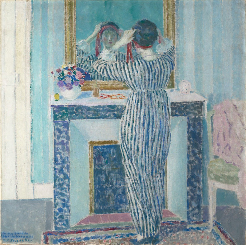 Interior azul: Giverny (O Fita Vermelha) - Frederick Carl Frieseke