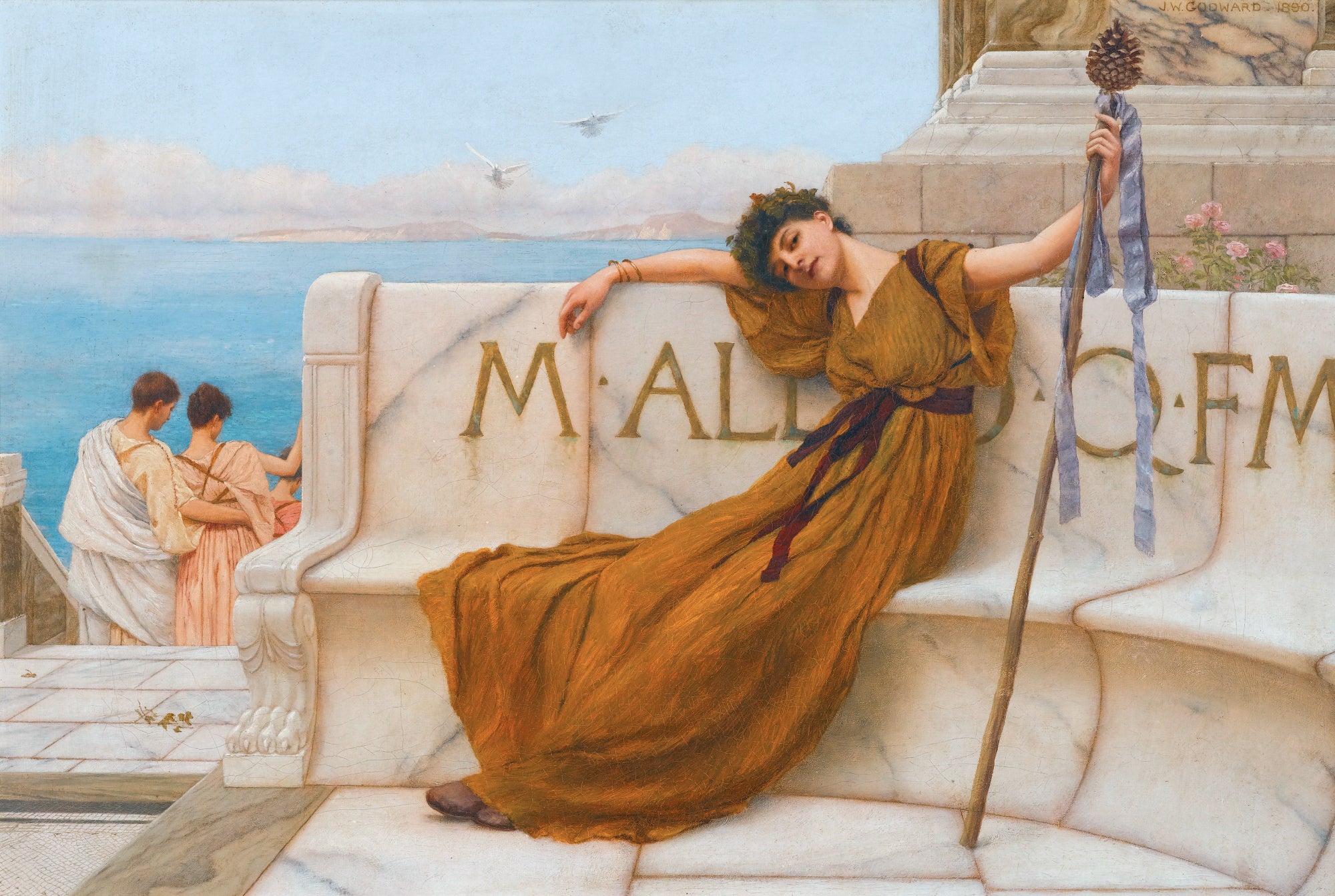 Une prêtresse de Bacchus - John William Godward