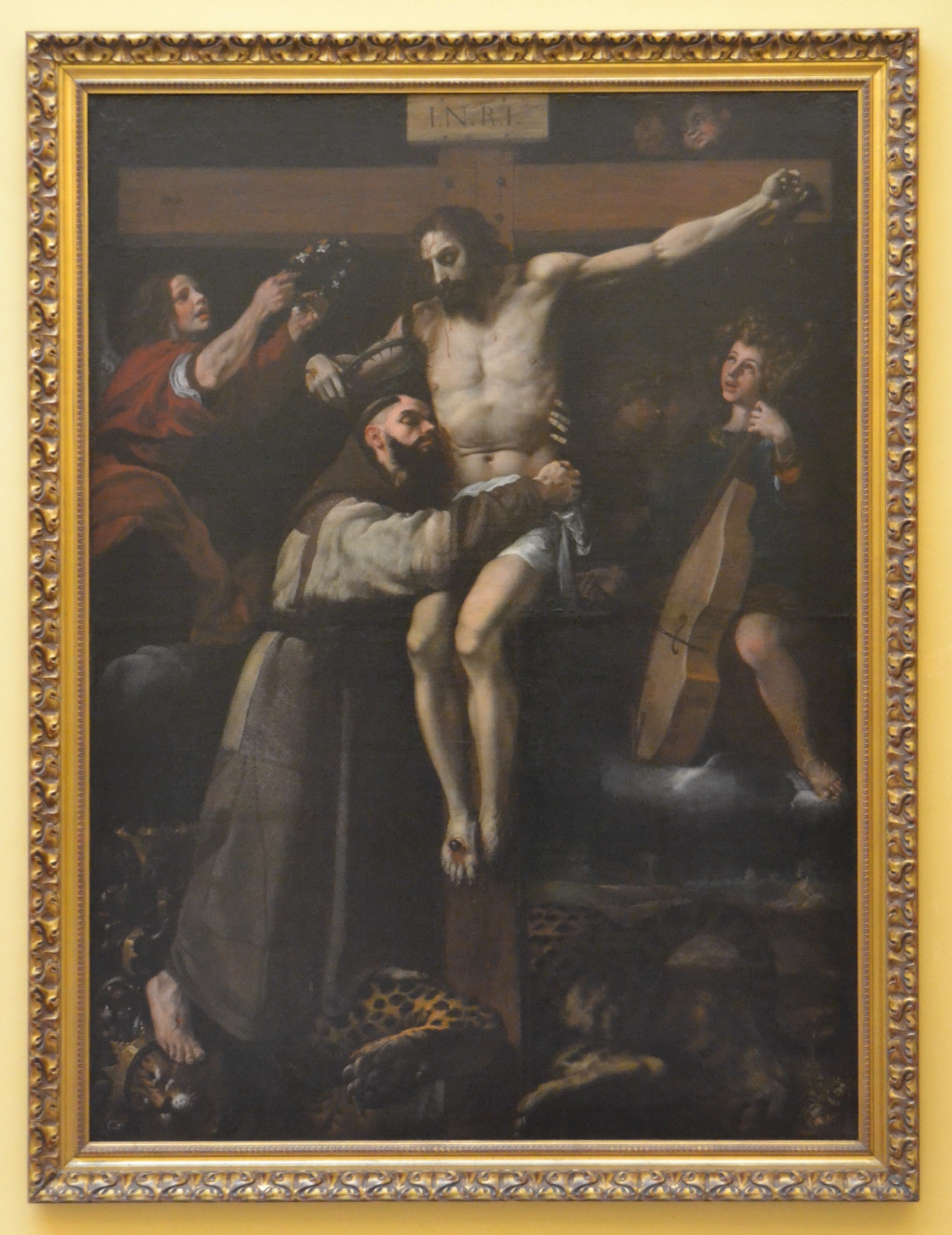 Saint François d'Assise embrassant le Christ sur la croix - Francisco Ribalta