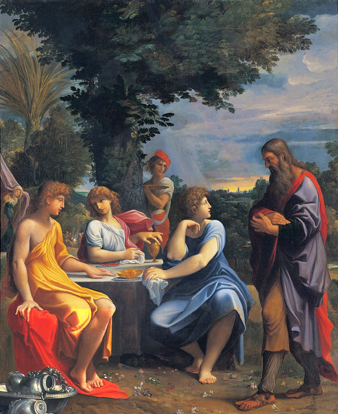 Três anjos visitam Abraão - Ludovico Carracci