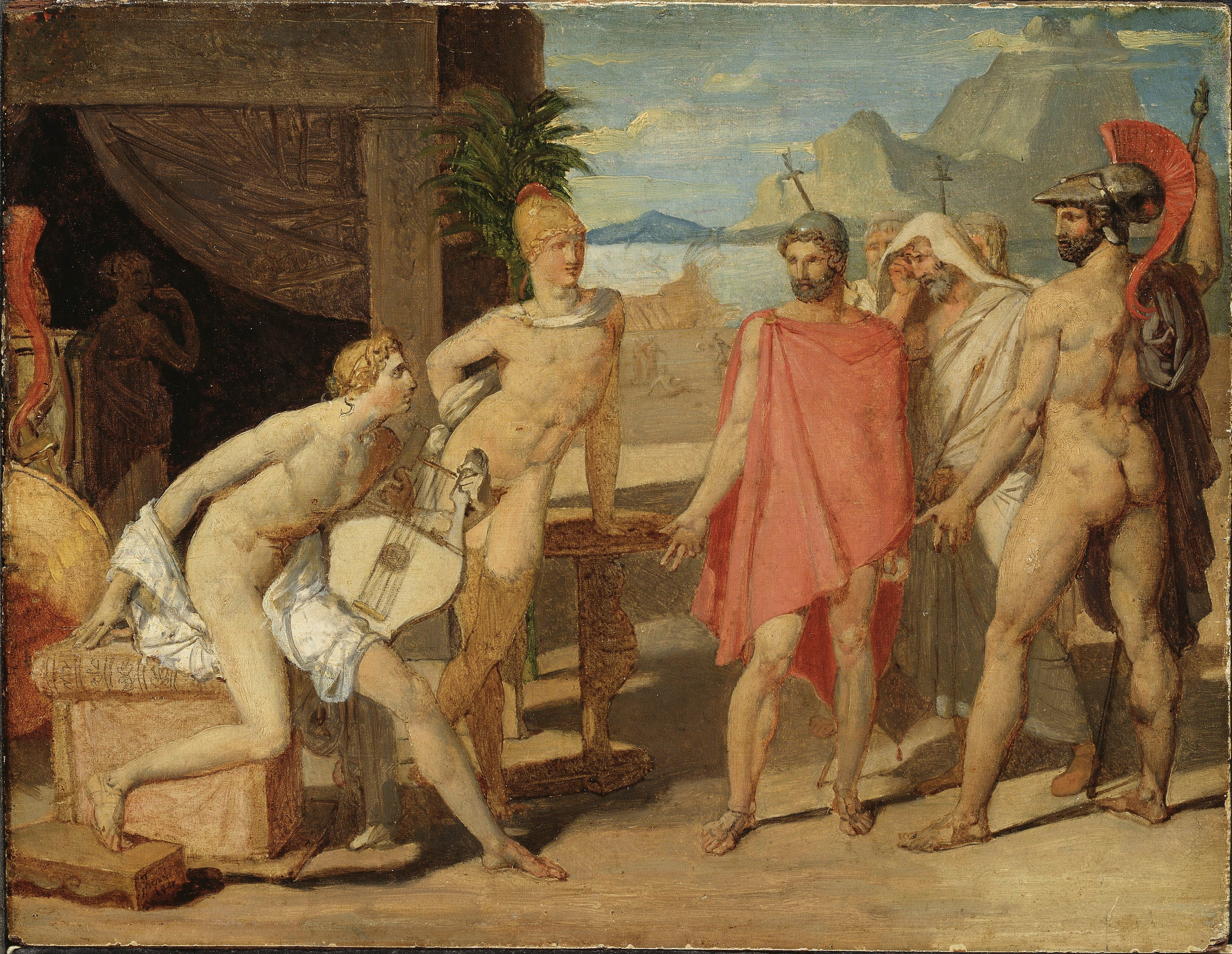 Aquiles recebendo os embaixadores de Agamêmnon - Jean-Auguste-Dominique Ingres