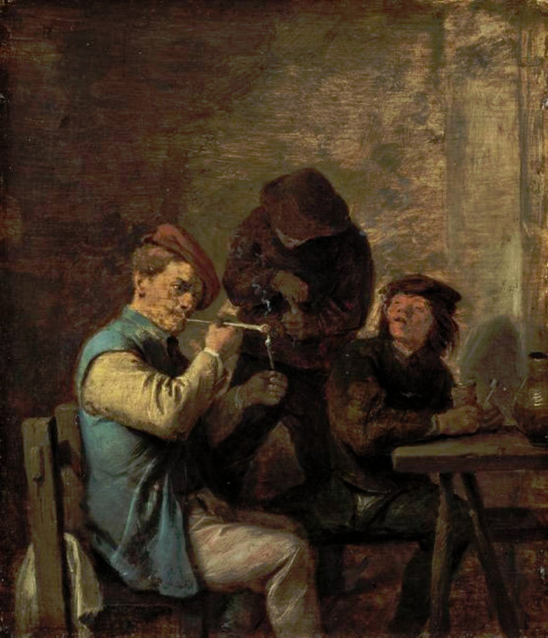 Scène avec des fumeurs (Allégorie du sens du goût) - Adriaen Brouwer