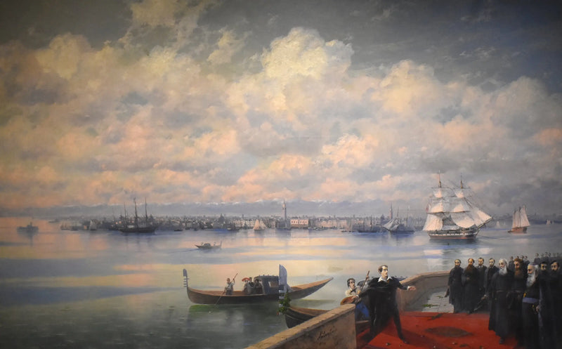A visita de Byron aos Mekhitaristas da ilha de Surb Ghazar - Ivan Aïvazovski