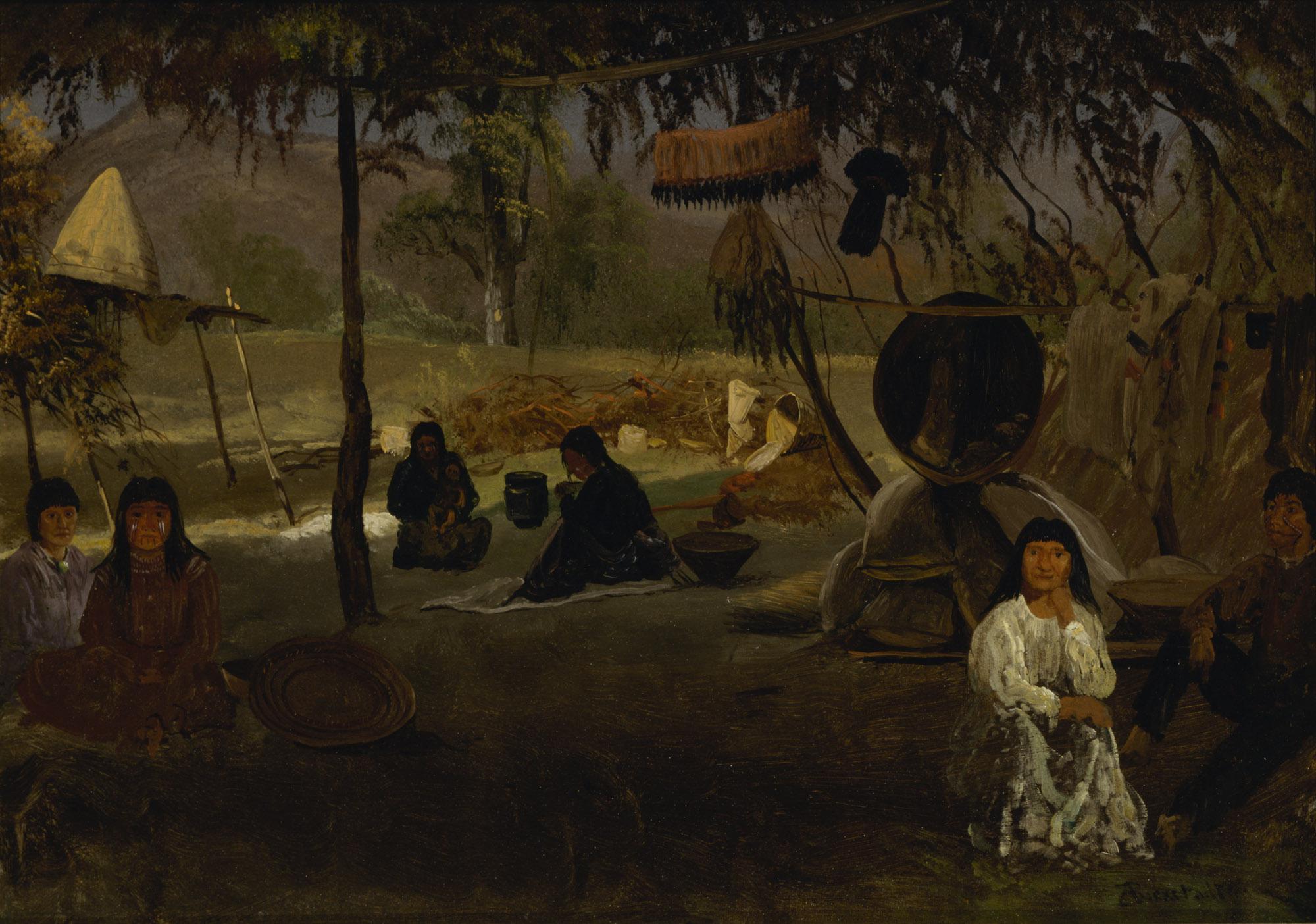 Camp indien de Californie - Albert Bierstadt