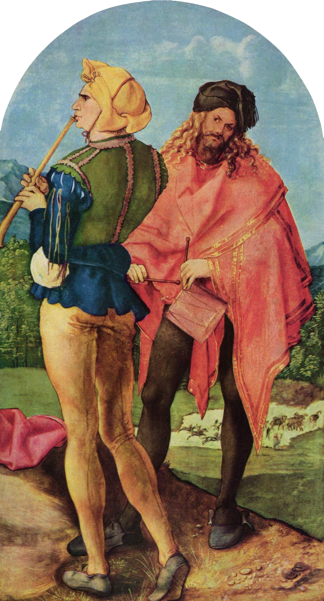 Altares de Jabach: tocador de gaita de foles e baterista - Albrecht Dürer