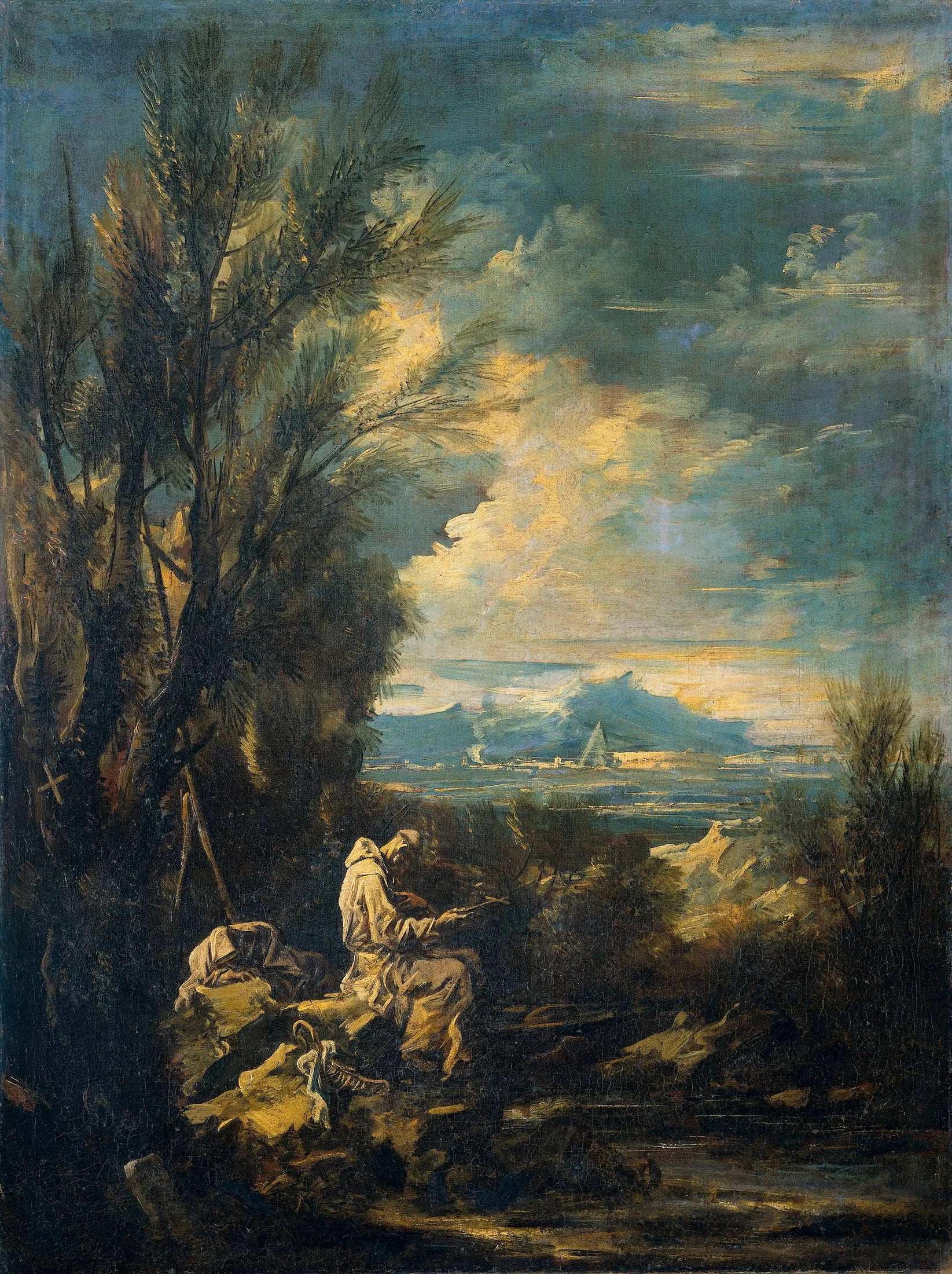 Paysage avec saint Bruno - Alessandro Magnasco image 1 reproduction réalisée par Alpha Reproduction