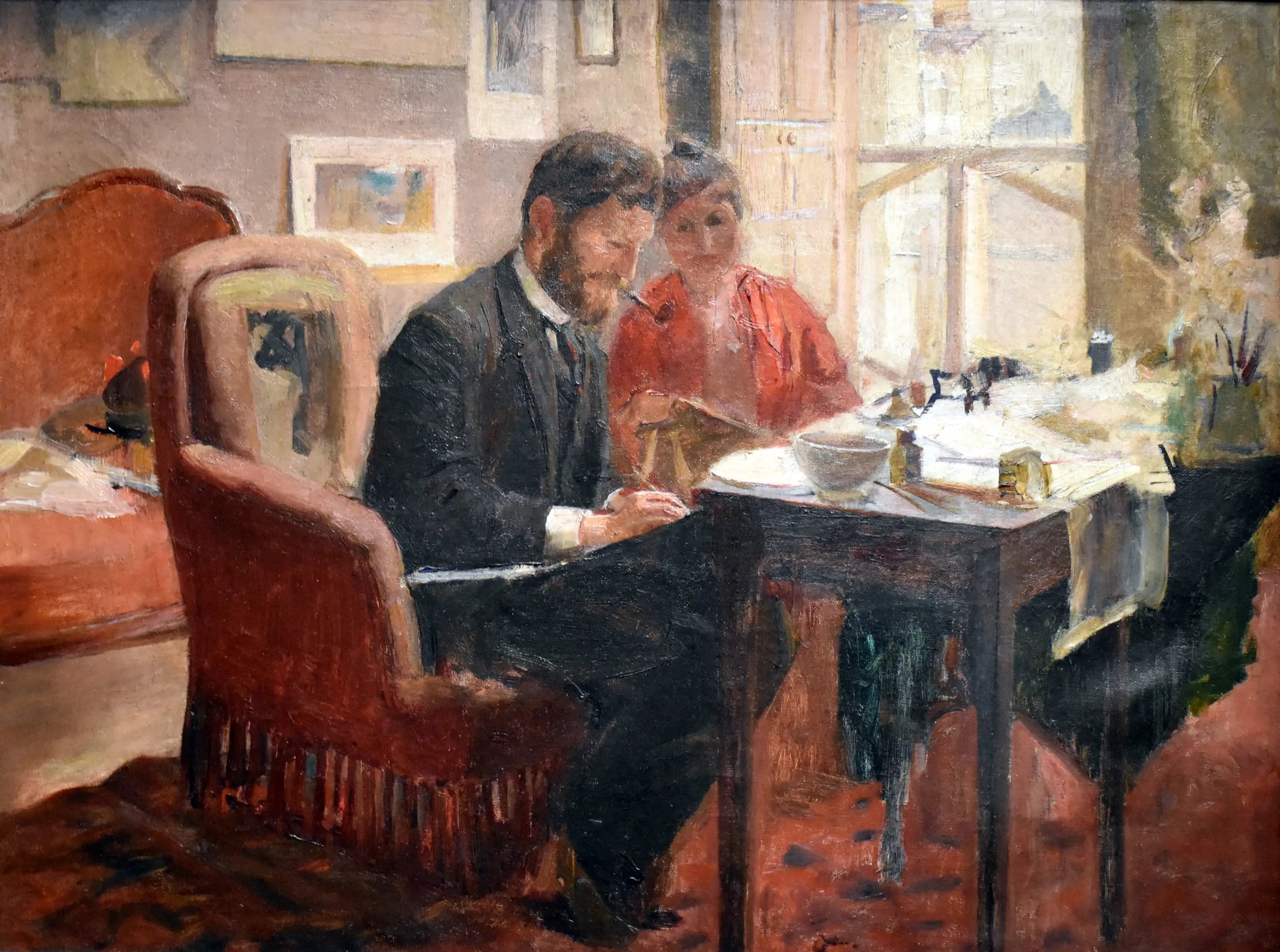 Autoportrait de Mucha dans son appartement à Paris - Alphonse Mucha - Alpha Reproduction