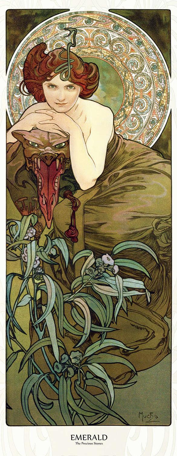 Les Pierres précieuses : l’Émeraude — Alphonse Mucha
