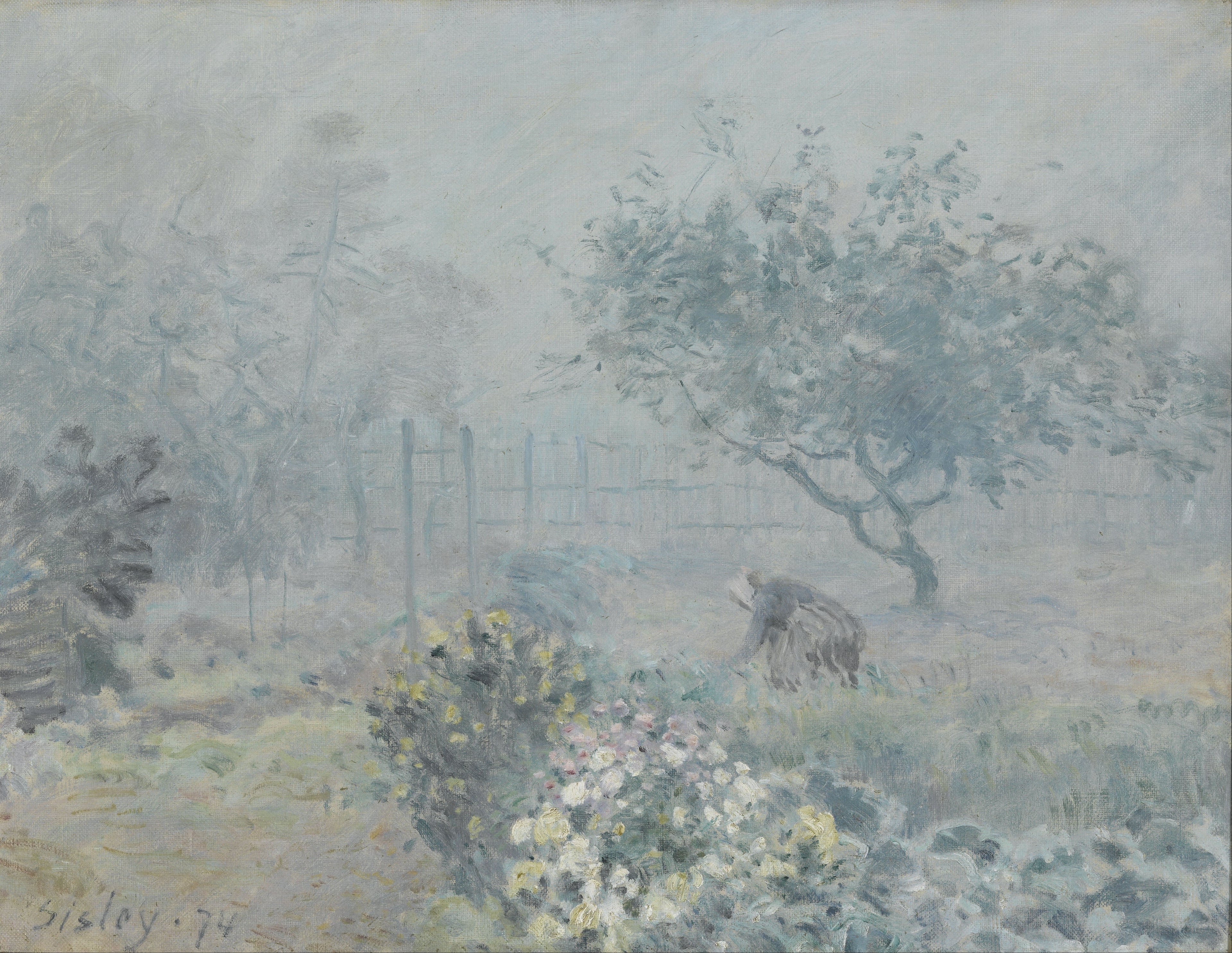 Reproduction du tableau « Le Brouillard, Voisins - Alfred Sisley » par Alpha Reproduction en peinture à l’huile