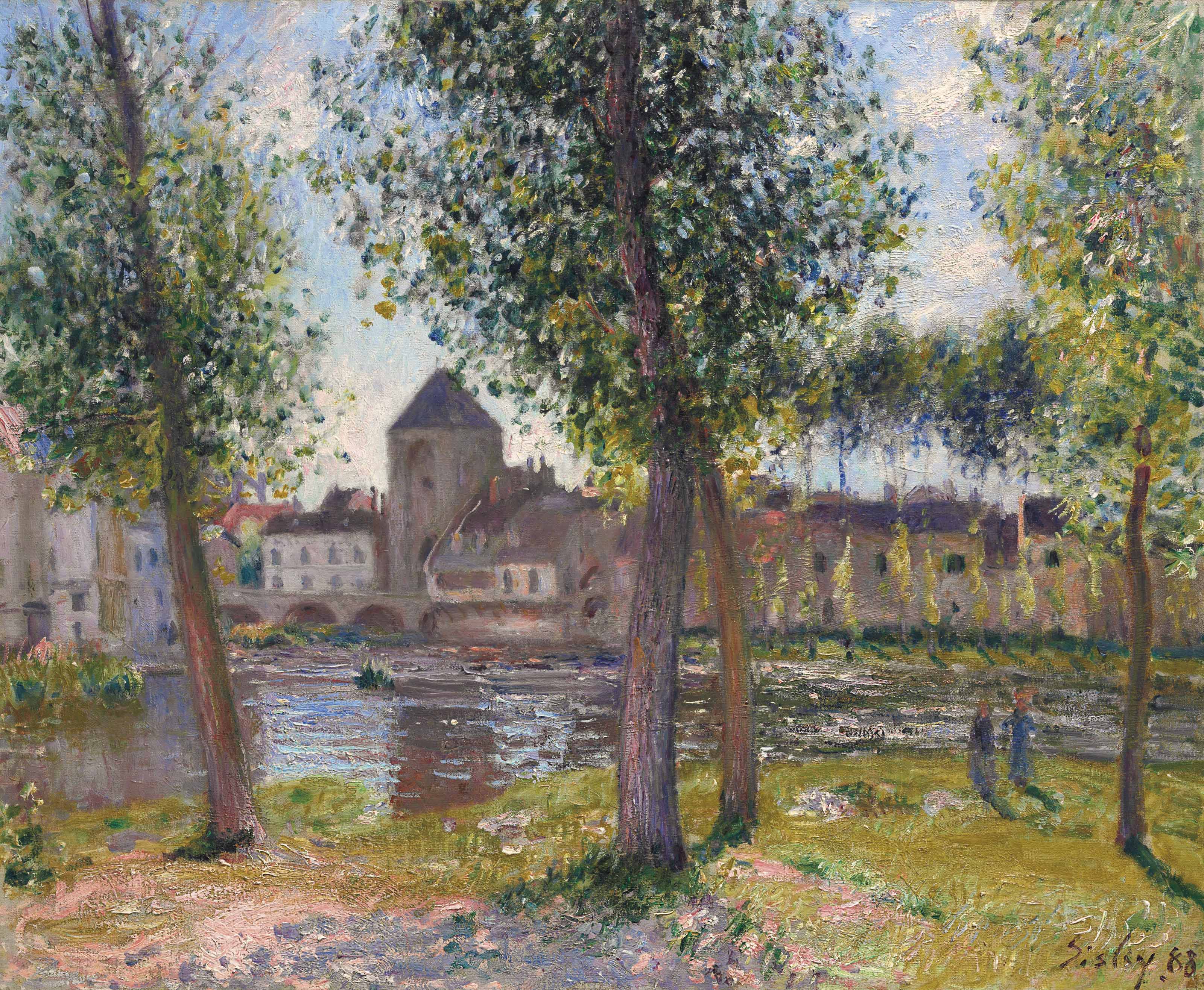 Reproduction du tableau « Les peupliers à Moret-sur-Loing, après midi d'août - Alfred Sisley » par Alpha Reproduction en peinture à l’huile