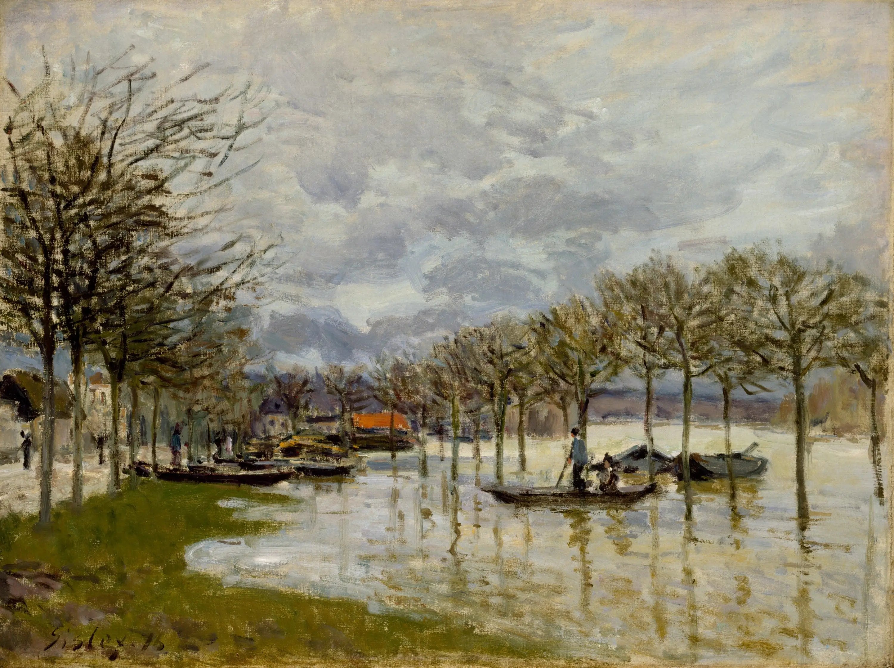 Reproduction du tableau « L'Inondation sur la route de Saint-Germain - Alfred Sisley » par Alpha Reproduction en peinture à l’huile