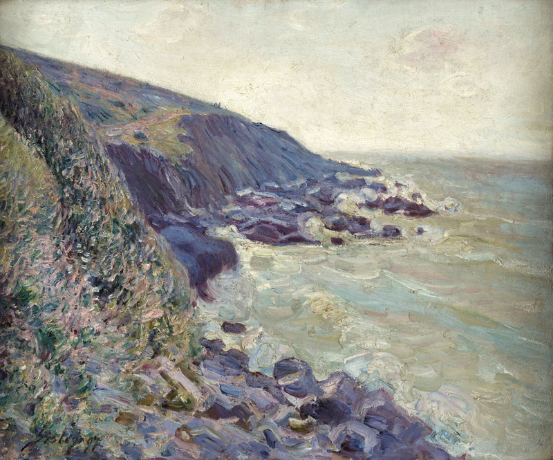 Ventania do sudoeste na baía de Langland, efeito da manhã - Alfred Sisley